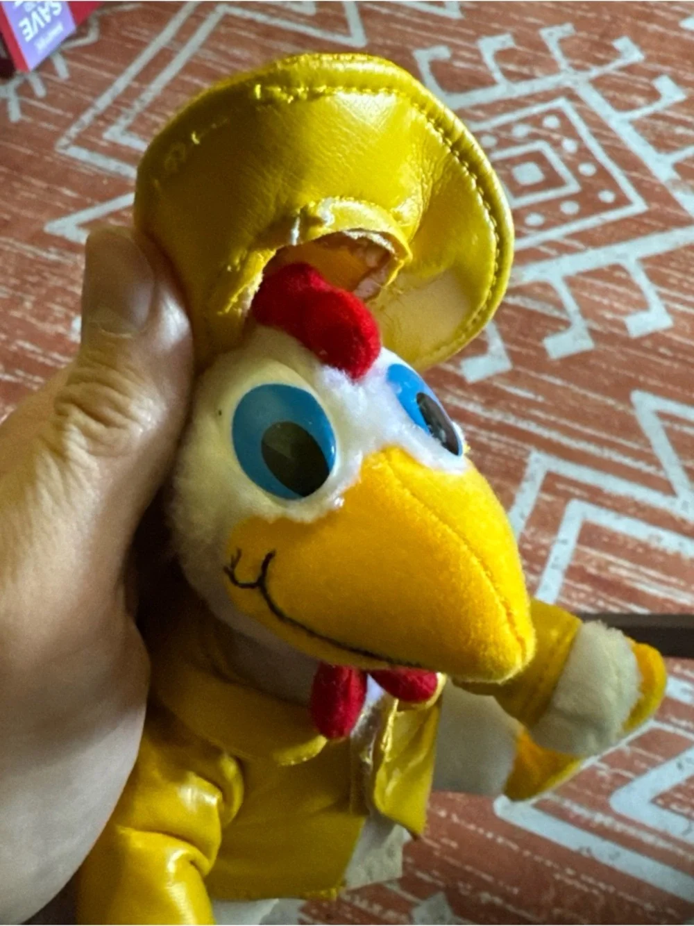 Toy Works Rooster Stuffed Animal Plush Yellow Raincoat Hat Play Time Toys white